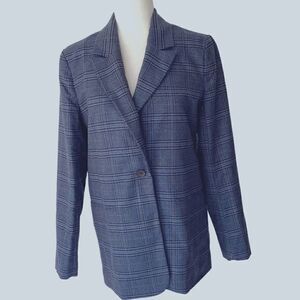 Treasure & Bond Navy Black Plaid Nordstrom Career Casual Blazer SZ S NWT